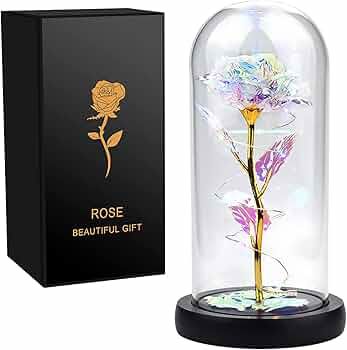 A beautiful flower with a lamp in a glass dome_thumbnail_5