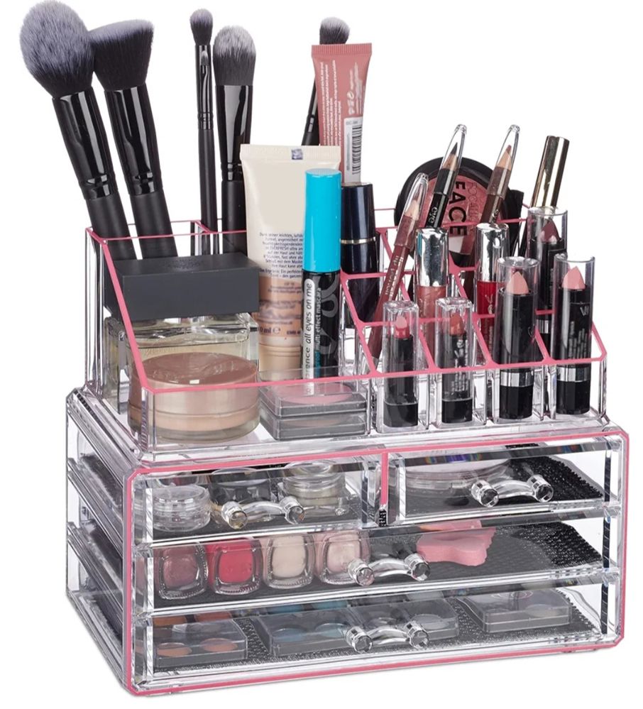 Clear acrylic makeup organizer
