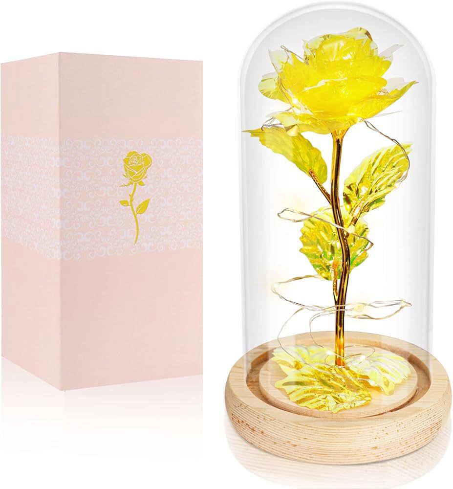 A beautiful flower with a lamp in a glass dome_thumbnail_2