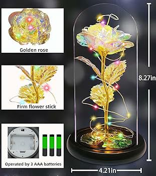 A beautiful flower with a lamp in a glass dome_thumbnail_0