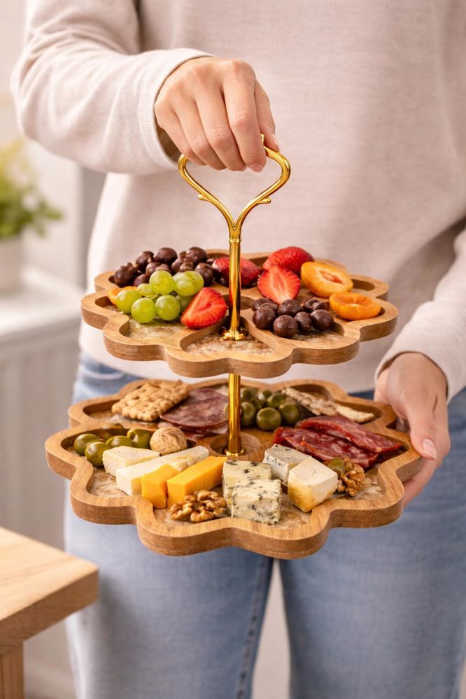 A multi-tiered display stand for sweets, nuts, and fruits, shaped like flowers._thumbnail_3