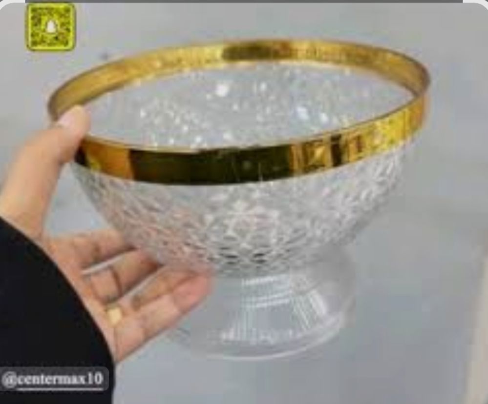 Clear acrylic bowl with a gold finish_thumbnail_4